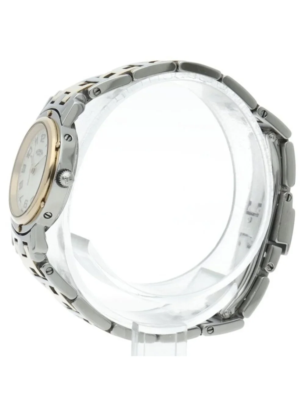 Hermes Cles Watch Shell SS White Polished